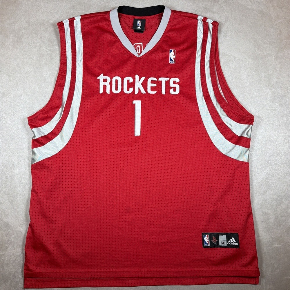 Adidas Tracy McGrady #1 Houston Rockets NBA Jersey Y2K Red Size 56 Stitched